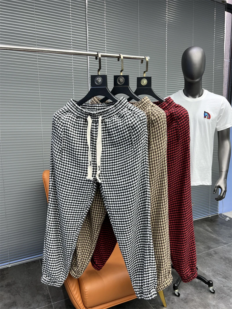 

Модные мужские брюки Svip в клетку, зауженного кроя, повседневные, удобные, весенне-осенние, с манжетами на низу штанин