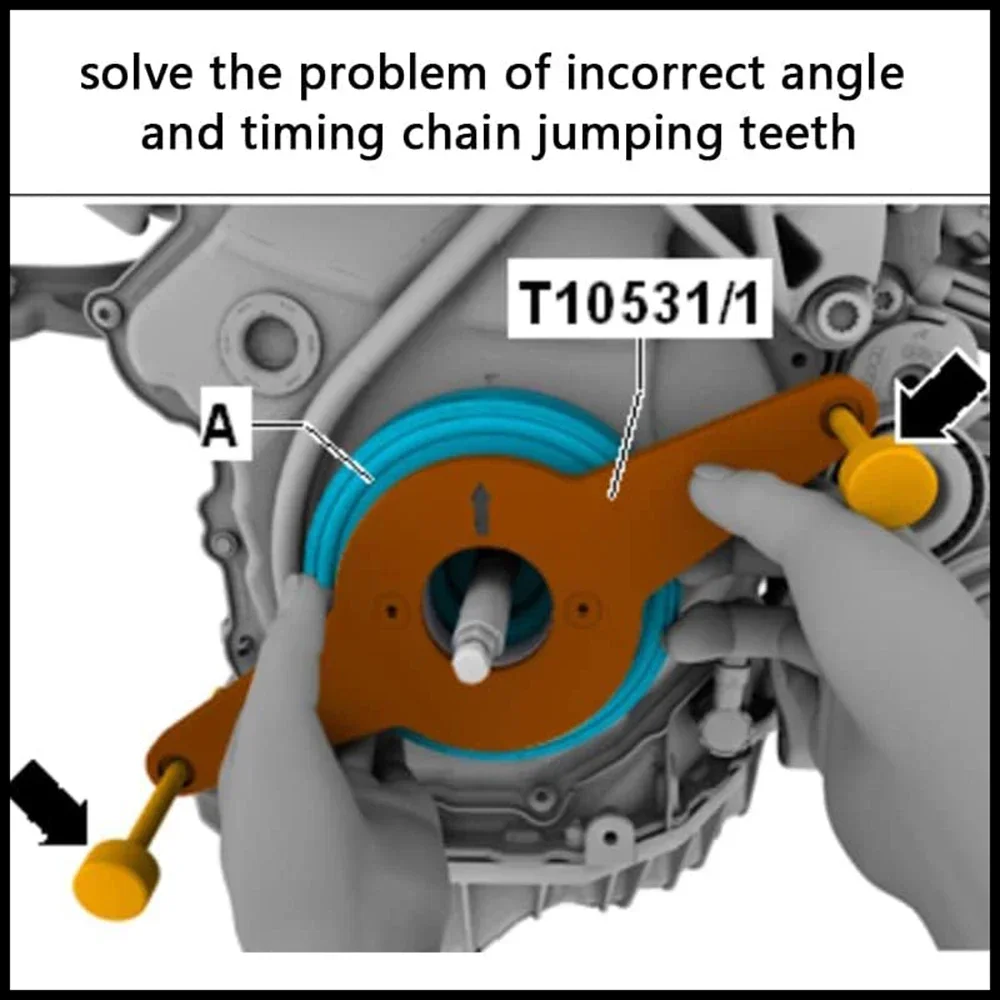Engines Vibration Damper Tool Crankshaft Timing Fixer Set for VW AUDI 1.8L 2.0L  EA888  TFSI OEM T10531 Auto Repair Tool