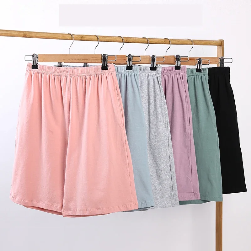 

Пижамные штаны, женские шорты из чистого хлопка, летние тонкие большие брюки, свободные домашние брюки, можно носить на улице
