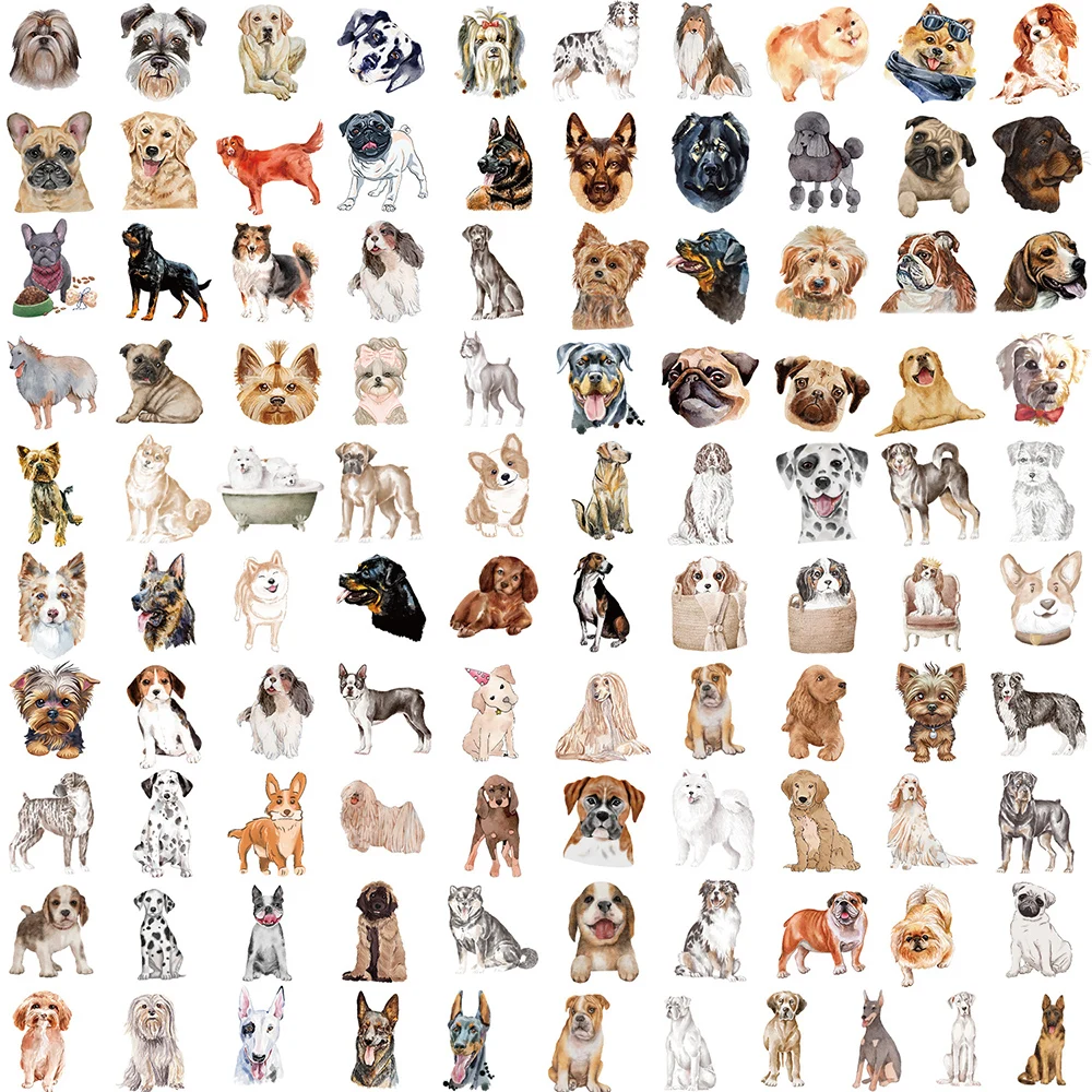 10/30/50/100pcs Cartoon Cute Pet Dog Animal Creative Graffiti Stickers Motorcycle Laptop Car Guitar Decoration Sticker Kids Toy