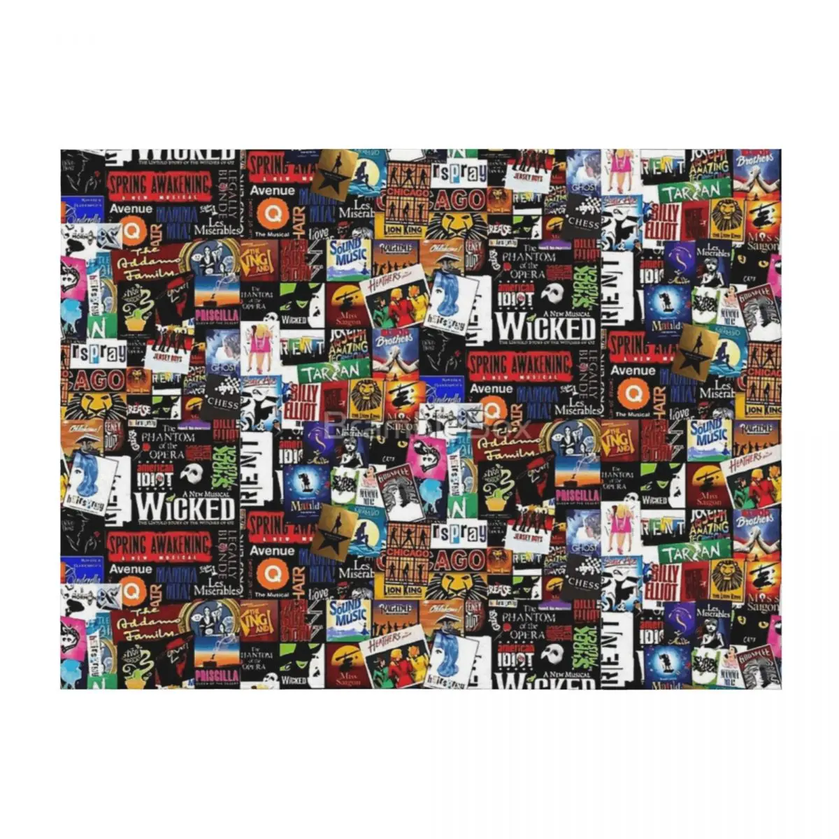 

Collage II Musical Throw Blanket Nap Bed linens Flannel Sofa Quilt Blankets