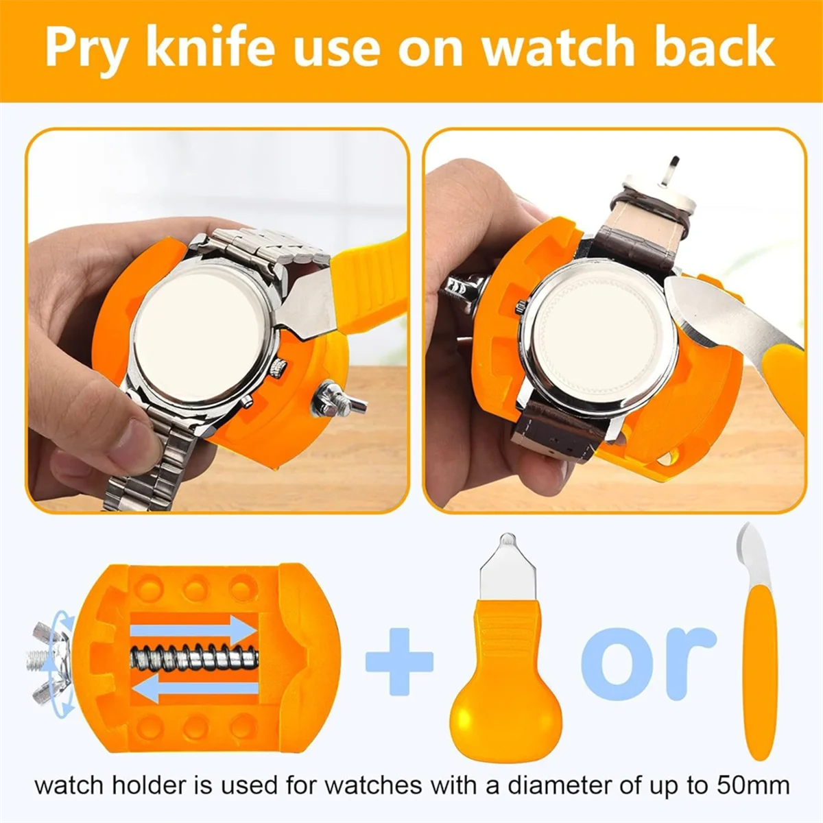 AS97 Watch Case Opener Tool: Watch Battery Replacement Tool Kit for Back Removal and Maintainance with Adjustable Case Opener