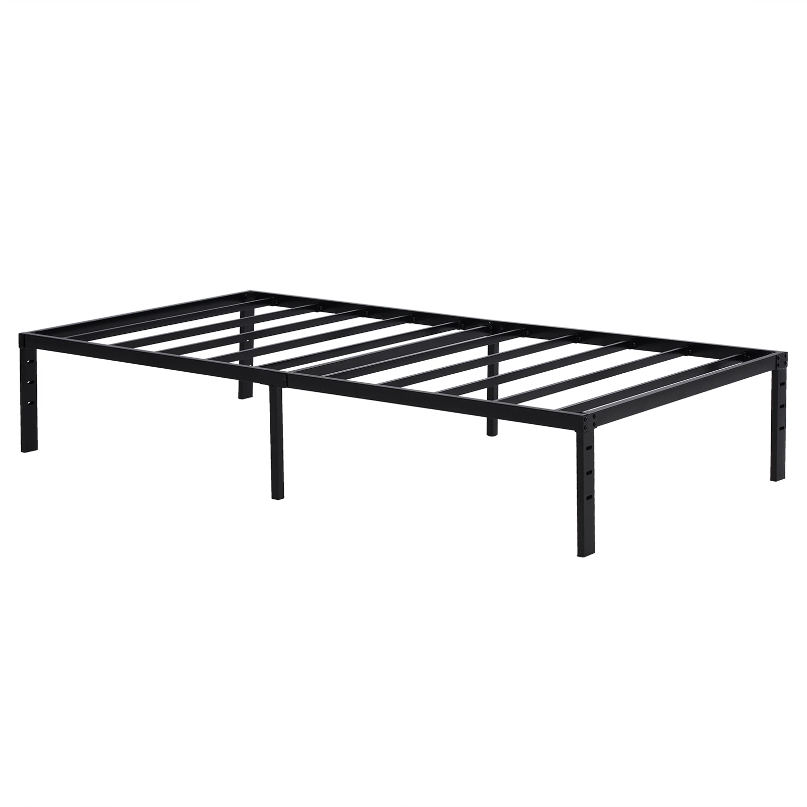 190,5*96,5*35,5 cm Altura de la cama 14" Marco de cama de hierro básico simple Cama de hierro Negro