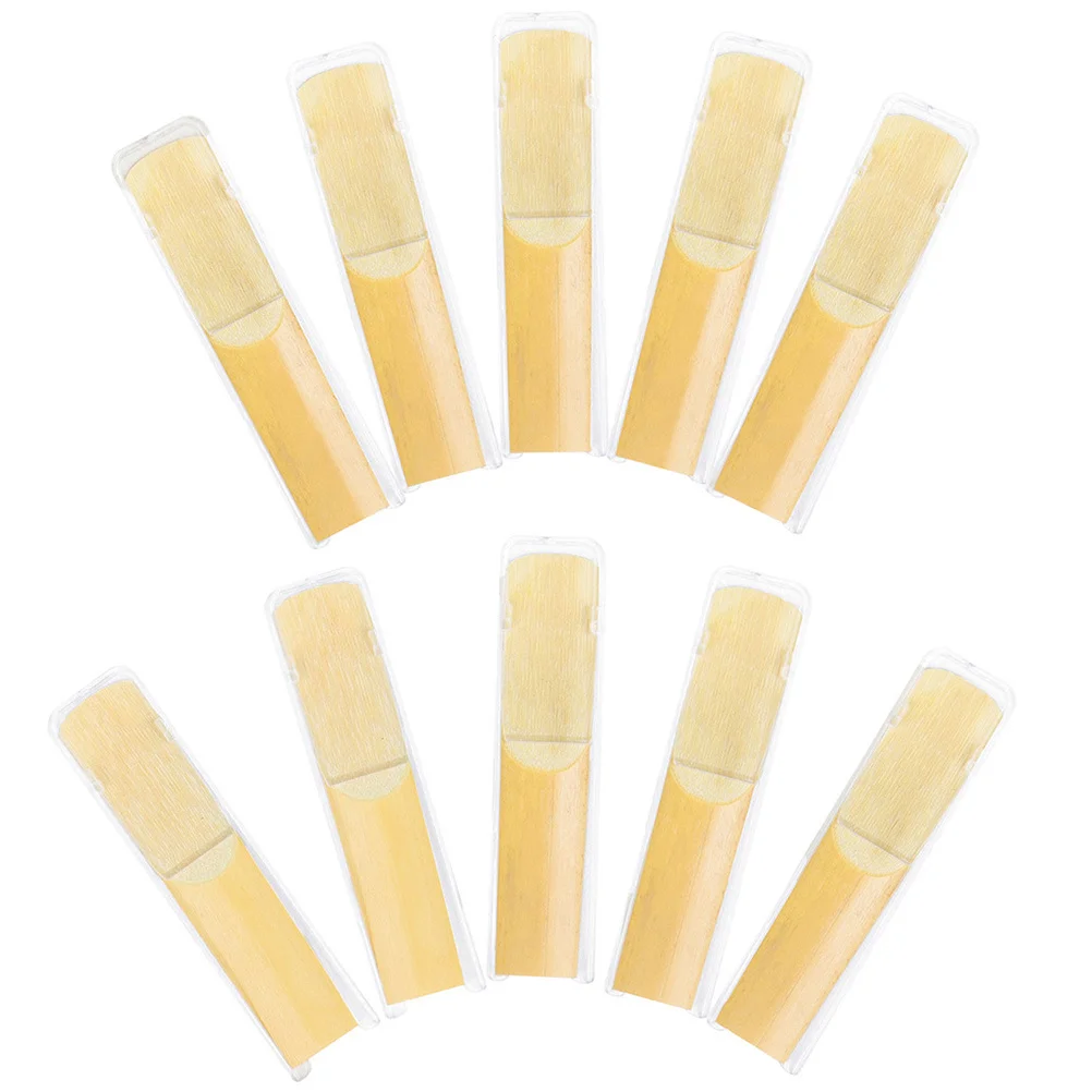 

10Pcs Professional Grade Saxophone Reeds 2.5 Strength Easy Install No Burrs for Beginners Sax Reeds Reed for Beginner