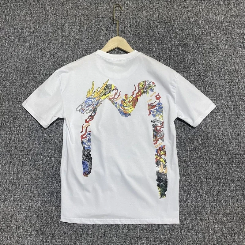 Camiseta de manga corta con estampado de carpa leaping para hombre, Verano