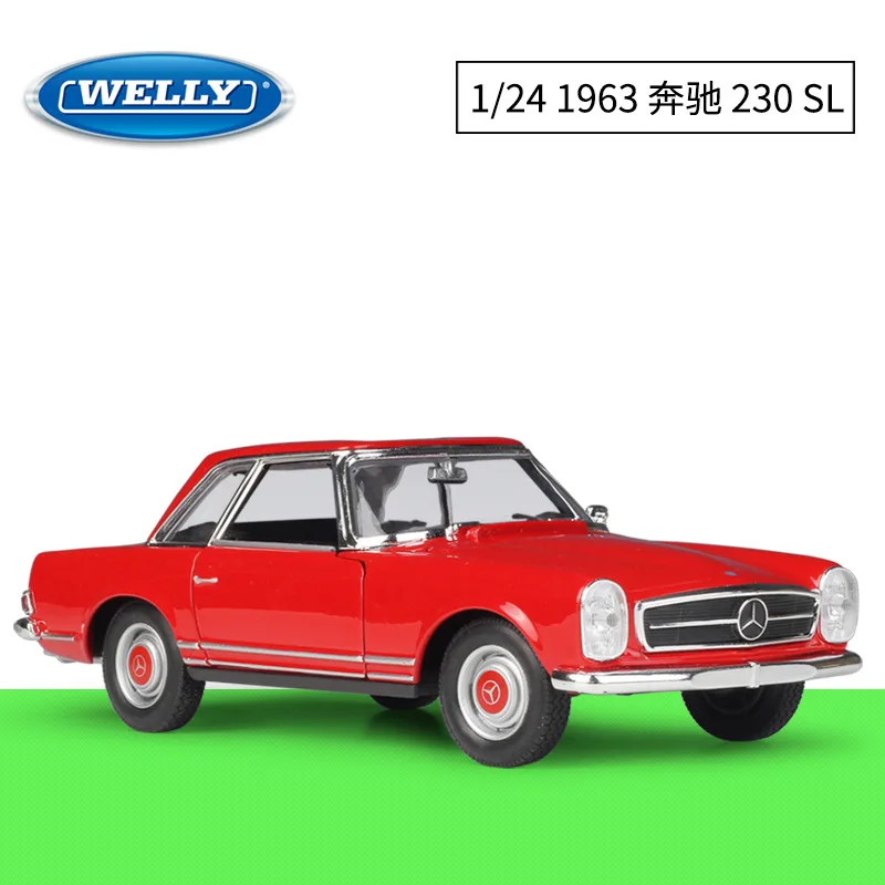 

WELLY 1:24 1963 Mercedes Benz 230SL Simulation Alloy Car Model Collection Birthday Gift For Children Festive Funny Cool Cars Toy