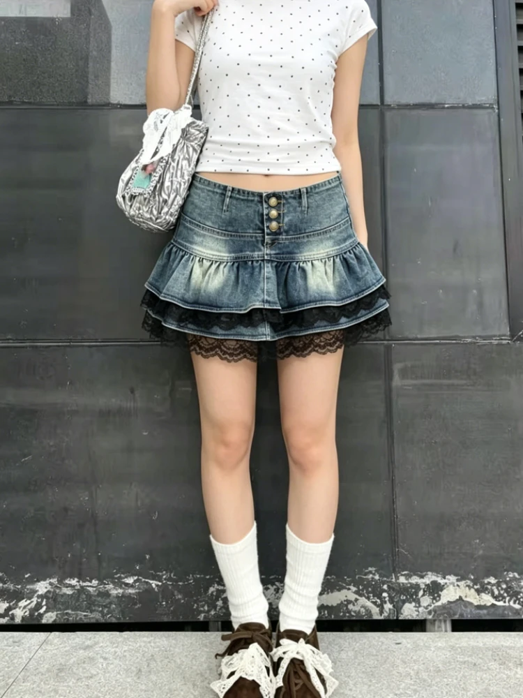 Summer Clothing Trends For Women 2026 - Rok Mini Denim A-line Gaya Harajuku