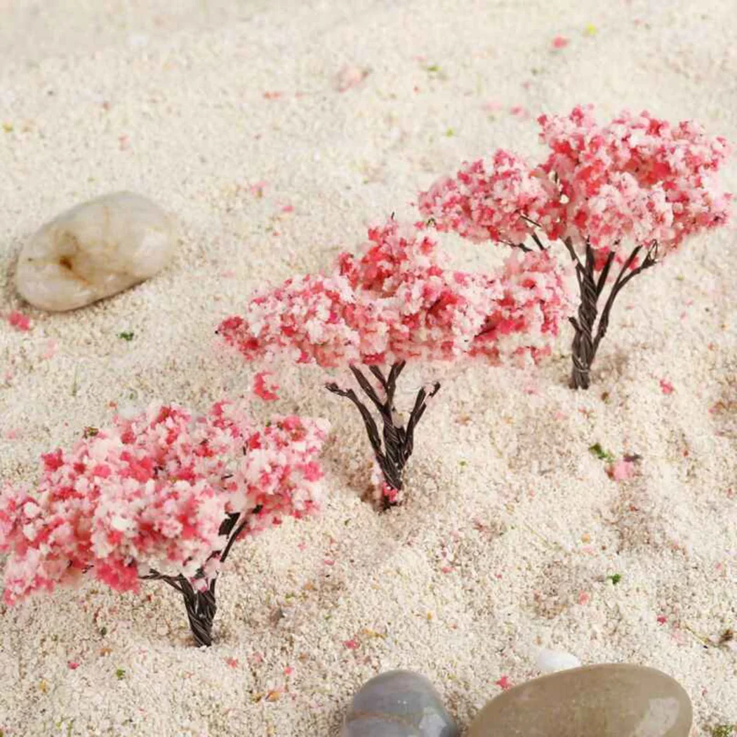 Increase the Beauty of Model Landscape 20 Pieces Sakura Tree Model for Railway and War Game Layout Scene Decoration