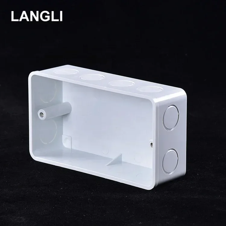 Electric Flame-retarded PC Two Junction Boxes 118 Type Mounted Wall Switch Socket Bottom Box