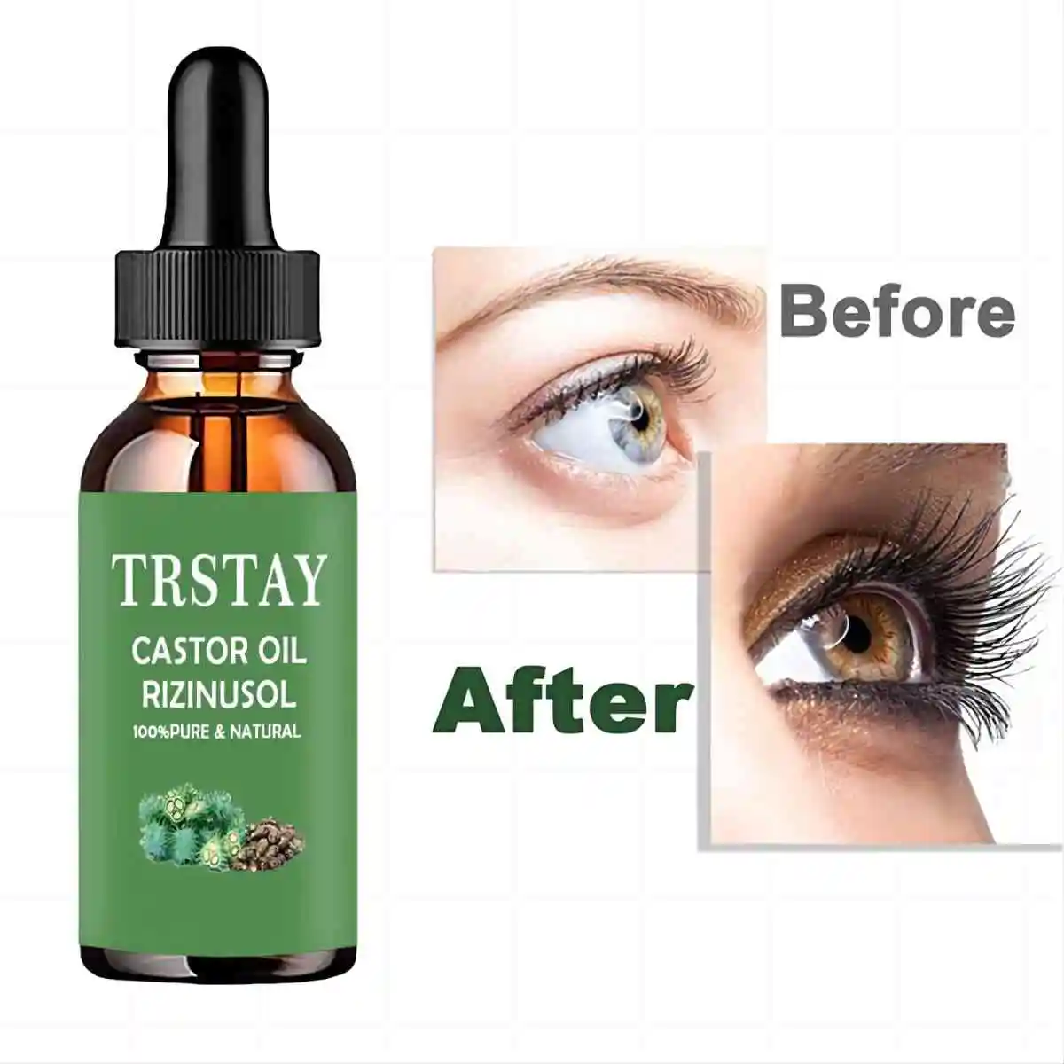 Eyebrow Eyelash Oil Hair Regrowth Essential น้ำมัน Essence ธรรมชาติ Castor น้ำมันผมคิ้ว Lashes Growth Serum Raben