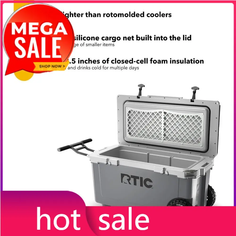 

PromotionPortable 72-Quart Lightweight Insulated Cooler on Wheels for Beach, Picnics, Camping, and Outdoor Adventures