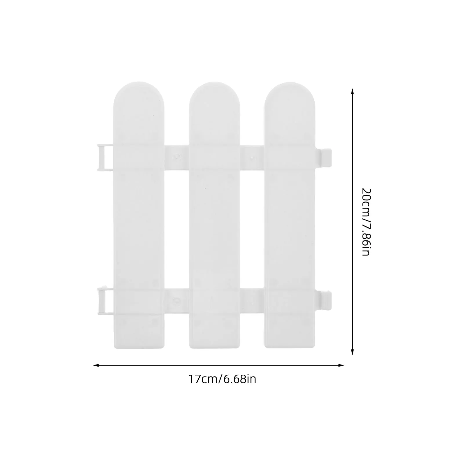 10 peças cerca de jardim de plástico branco caminho decorativo painel de cerca não deformável à prova de intempéries afiação de gramado parte superior redonda