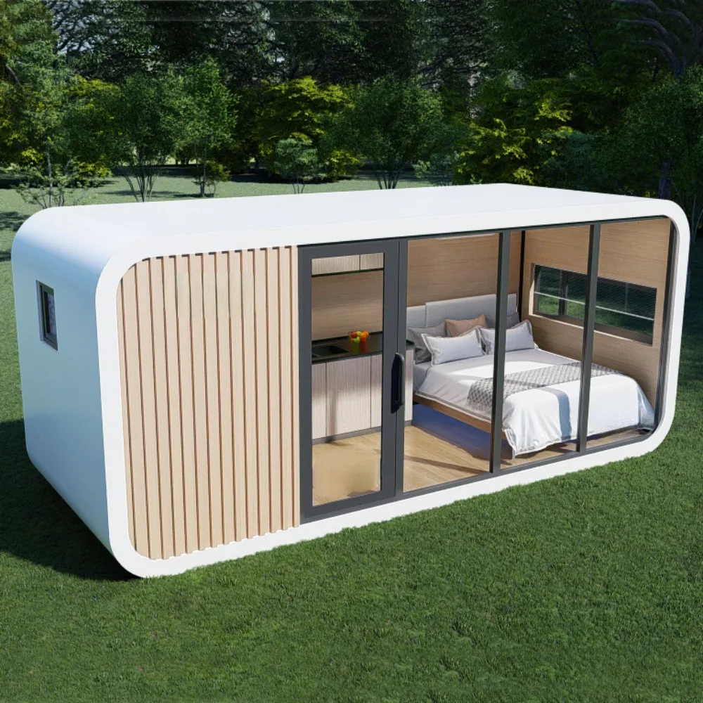 Luxurious Prefab Pod Shaped Prefabricated Movable Steel Structure Container Homes Apple Cabin Kit Houses For Sale