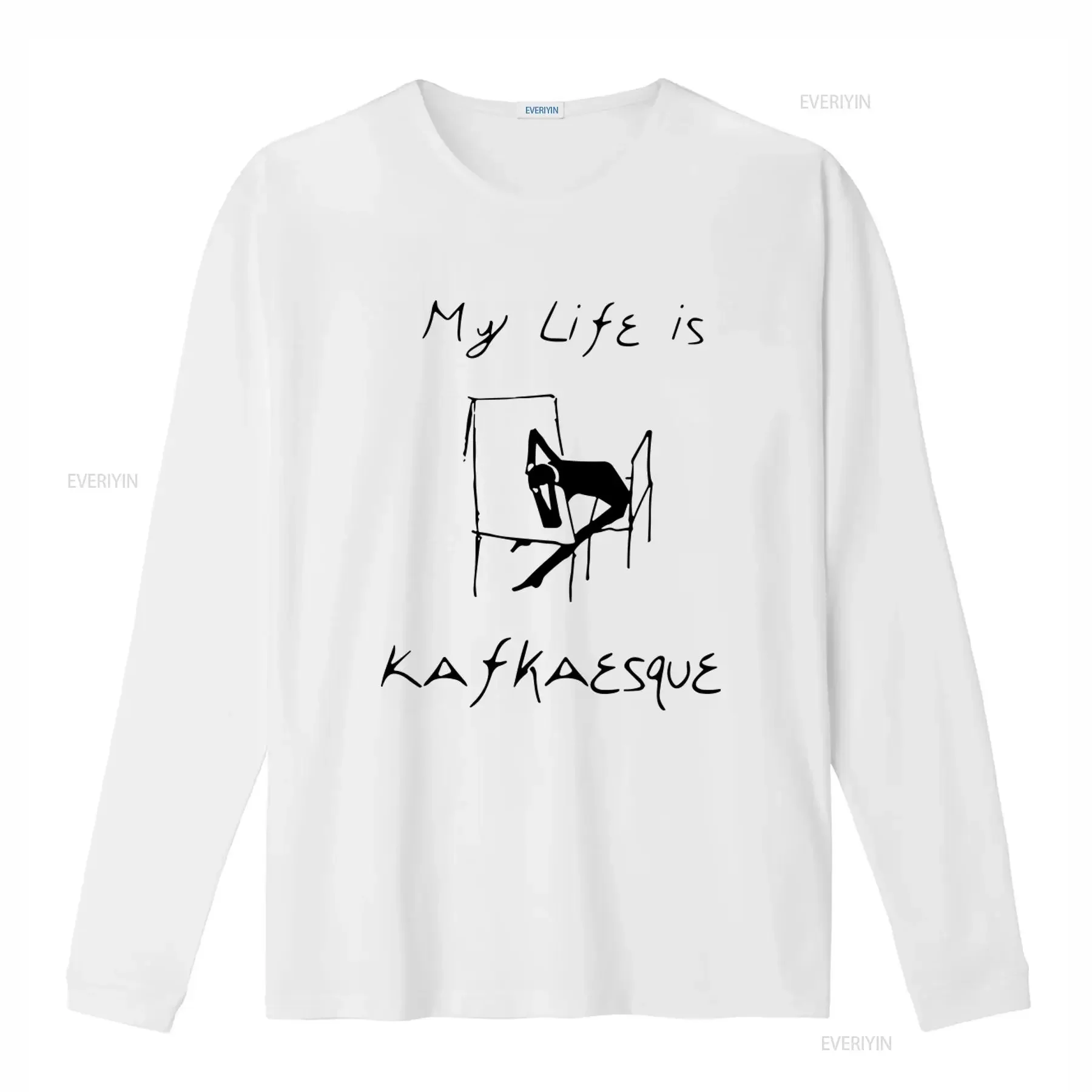 My Life is Kafkaesque Franz Kafka Inspired T shirt for Unique Art Print Comfortable Cotton vintage Washed Versatile Stretched view 2
