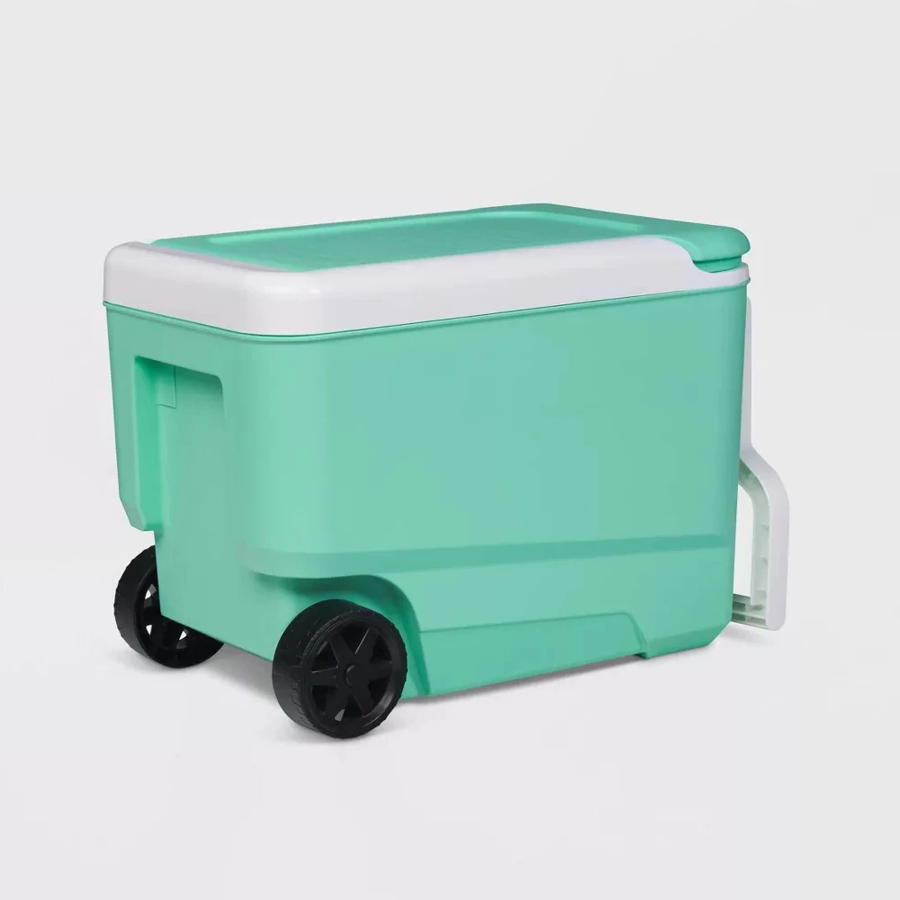 

38qt Rolling Cooler with Wheels and Handle,Insulated Portable Ice Chest On Wheels,Hard Cooler Box for Outdoor Camping,Picnic