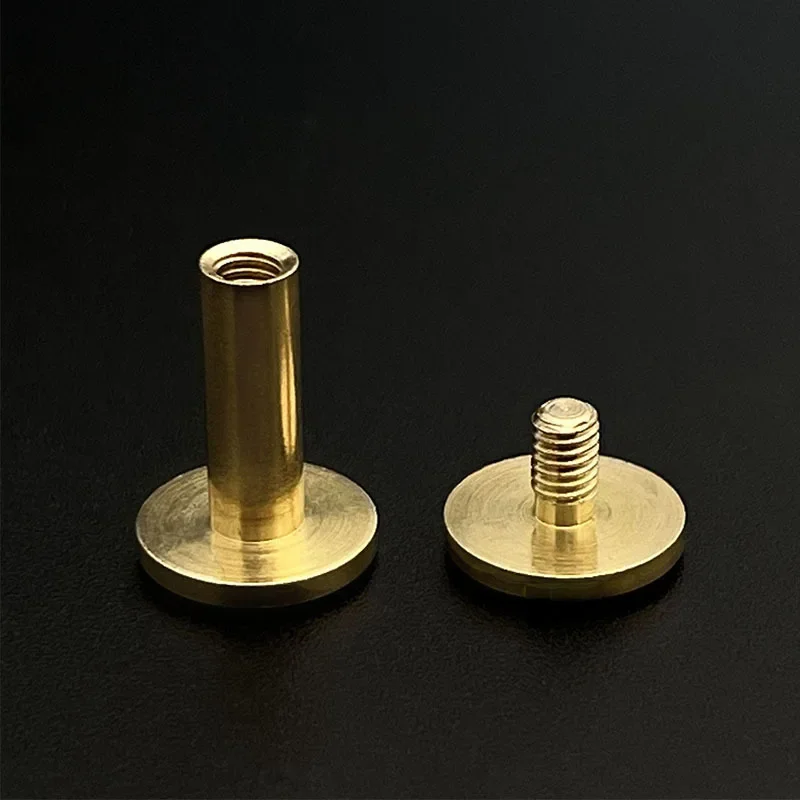 Solid Brass Binding Chicago Screws Nail Stud Rivets for Photo Album Leather Craft Studs Belt Wallet Fasteners 8mm cap 10pcs
