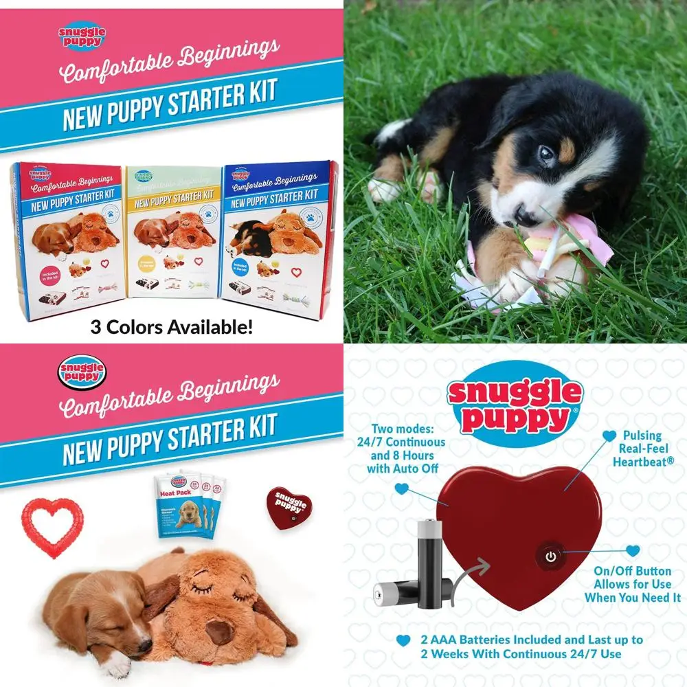 

Pamper Your Puppy with the Ultimate Starter Kit: Heartbeat, 3 Warm Packs, Chew Toy, Blanket & Teething Relief