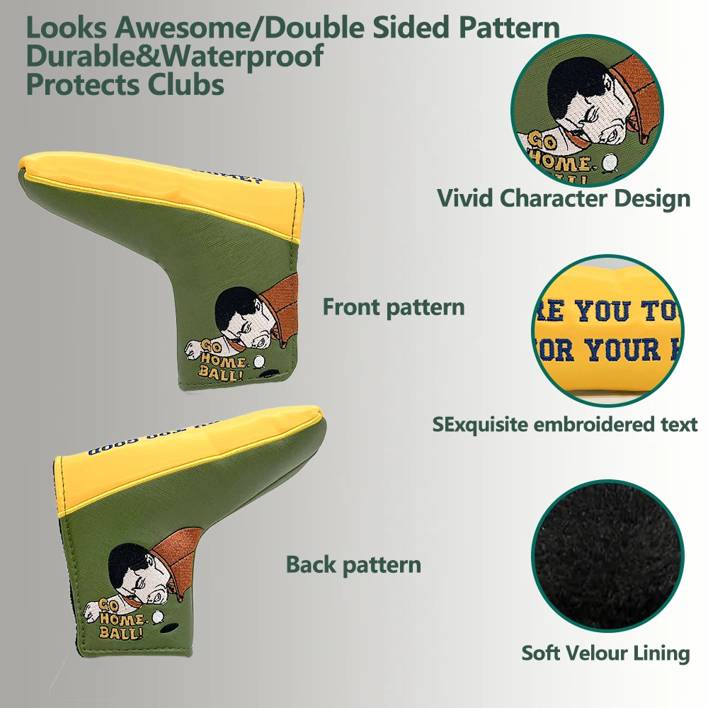 Deitado no chão capa protetora de golfe com padrão de figura pequena, design bordado, elegante e durável, protegendo tacos de golfe