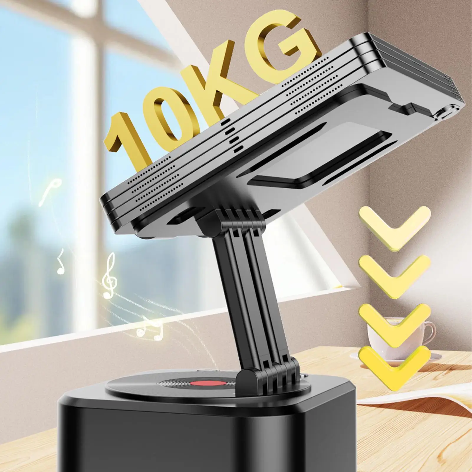 Tablet Holder 360 Degree Rotating Multifunctional Stereo Adjustable Speaker Tablet Desk Accessories For Kids Bed Bedside Floor