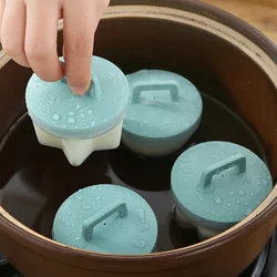 4pcs/set Food Grade Soft Silicone Egg Poacher Breakfast Steamed Egg Mould Cook Poach Cup Kitchen Cooking Tools Oil brush Free