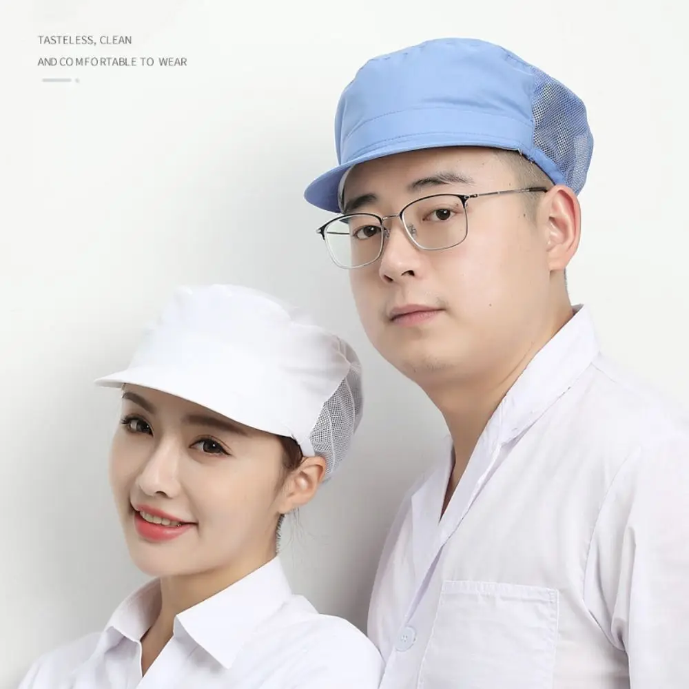 Chic Cloth Work Hat Breathable Mesh Work Wear Chef Hat Smoke-proof Dust Food Service Hair Nets Cap Canteen Catering