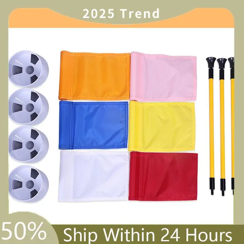 

A35F New Golf Green Flag, Two-Section Detachable Flagpole, Easy To Carry Green Target Flag Hole Cup