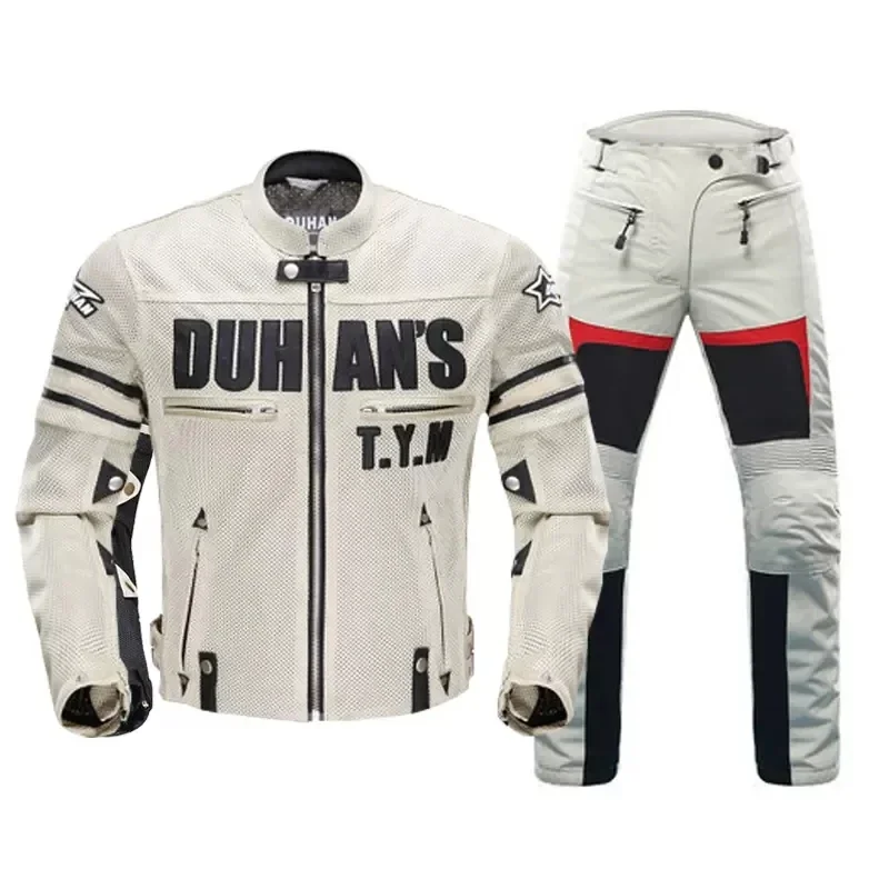 

DUHAN Motorcycle Jacket Men Motorcycle Armor Protector DUHAN Pants Moto Cycling Jacket Motocross Chaqueta Summer Riding Clothes