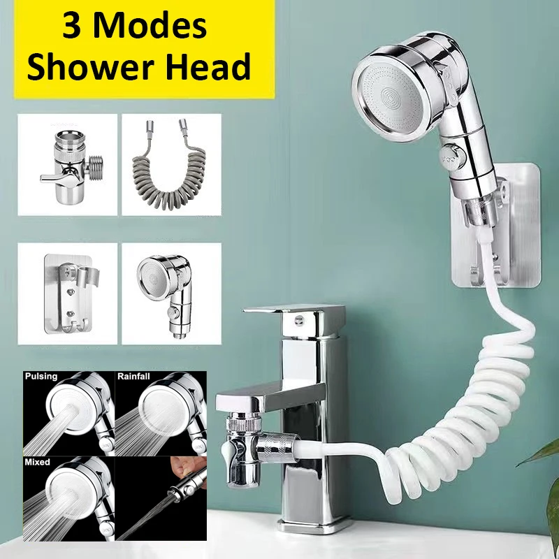 Dusche Wasserhahn Set Schlauch Handbrause Spray Tap Extender Sprayer Waschbecken Booster Dusche Badezimmer Haar Waschen Artefakt Wasserhahn