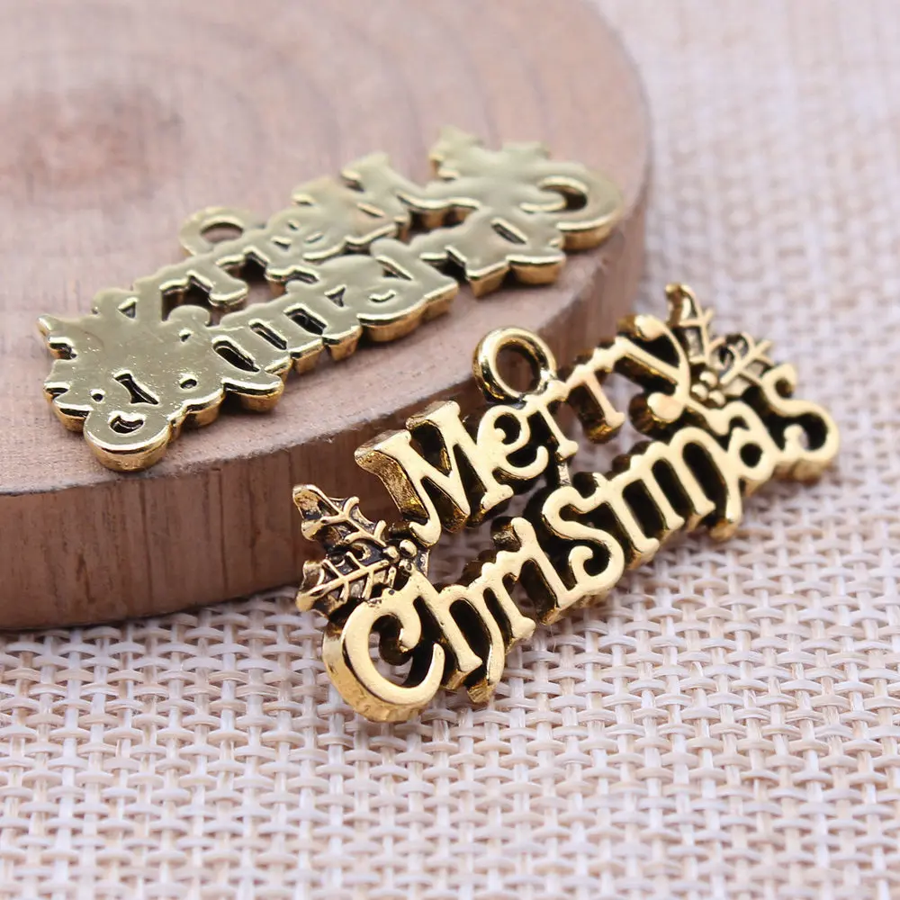 5pcs/lot MERRY CHRISTMAS Charms For Jewelry Making Accesories