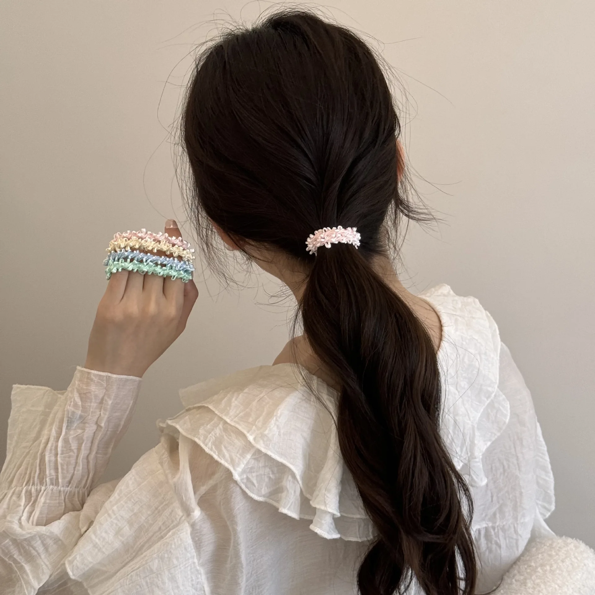 Summer Fairy Hair Band Ponytail Cute Rubber Elastic Accessories for Women Girl Tie Korean Scrunchie Makeup Sweets Kpop Popular