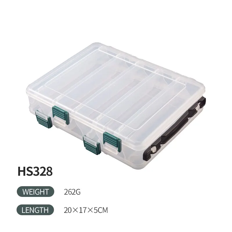 10/14 Compartment Double Sided Large Fishing Tackle Box for Storage Big Baits Sea Fishing Lure High Strength Fishing Tackle Box