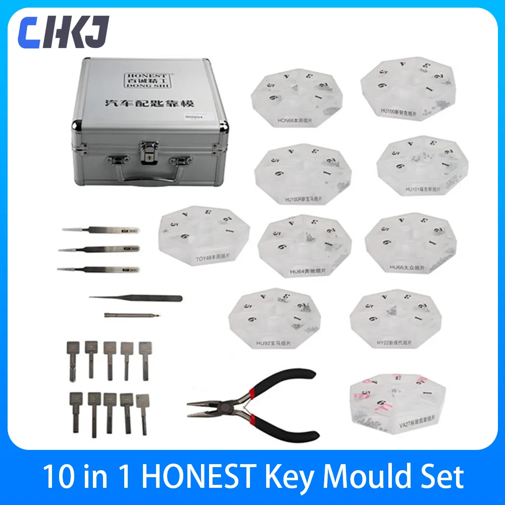 

CHKJ 100% Original Honest 10 in 1 Car Key Moulds for Key Profile Duplicating Moulding Locksmith Tool Car Lock Repair Tool