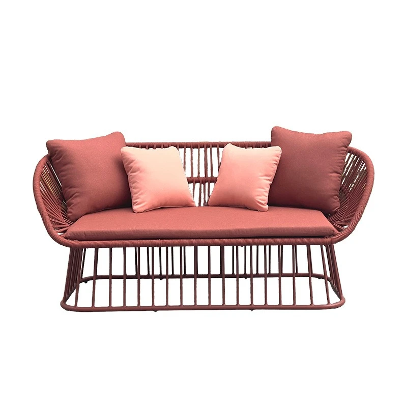 Rattan sofa, hotel bed and breakfast, Chinese red rattan chair, fashion creativity, outdoor leisure furniture