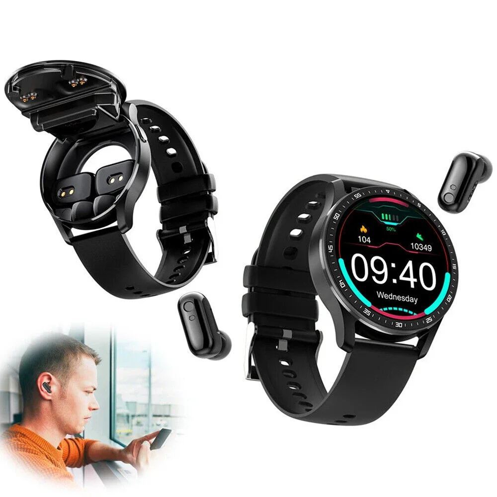 X7 Headset Smart Watch TWS, jam tangan pintar Bluetooth dua nirkabel panggilan kesehatan tekanan darah olahraga musik