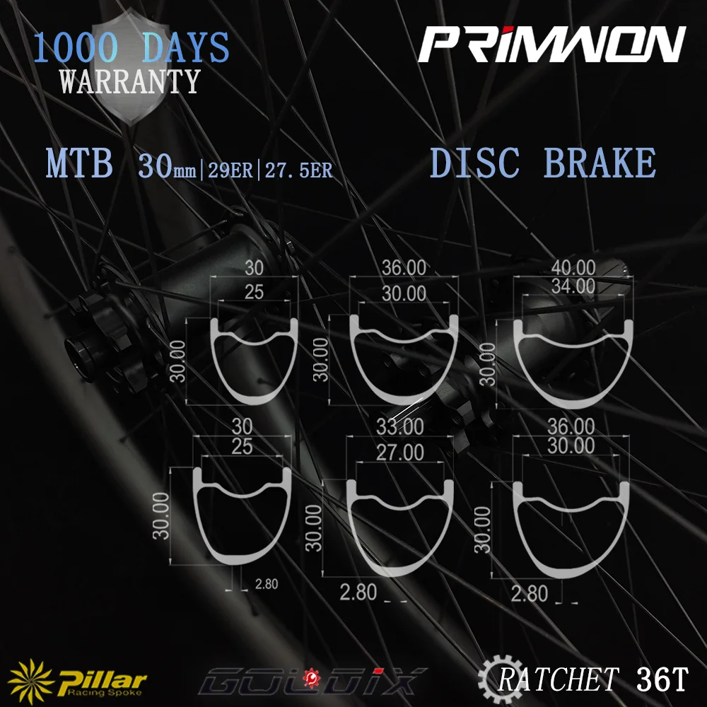 

Колеса Goldix M370 Boost Ratchet 36T для MTB велосипедов 29/27.5ER, 30 мм, глубокие, для XC/AM, бескамерные, симметричные/асимметричные