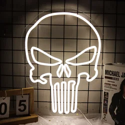 Skull Neon Sign Beer Bar Bedroom Art Neon Light Sign for Home Hotel Pub Cafe Recreation Room Wall Decor Man Cave Neon