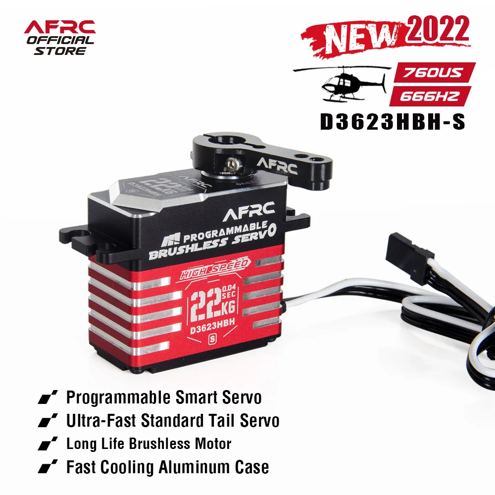 AFRC-D3623HBH-S High Speed Brushless Programmable Servo for ALIGN OXY5 MEG, SAB GOBLIN RAW 700, 450-700 Class Helicopters