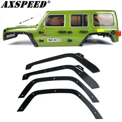 AXSPEED 4PCS RC Car Fender Flares Metal Wheel Eyebrow Anti-Scratch Strip Lip Stickers for 1/6 RC Crawler Car Axial SCX6 AXI05000