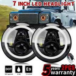 1 Pair Led Headlights Halo E Marked Rhd Replacement For Land Rover Defender 90 110 Tdi Td5 Automotive Headlight Accessories