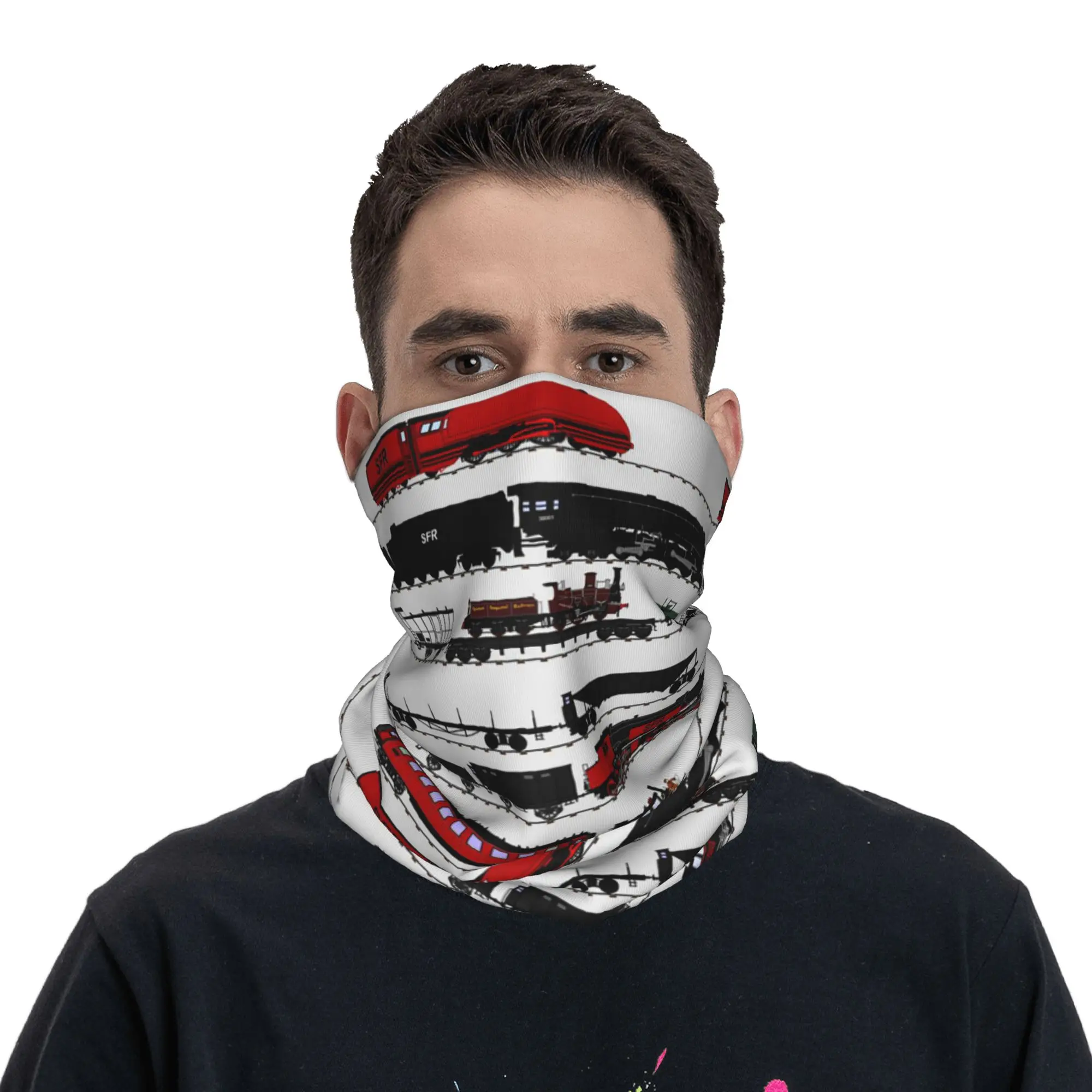 

American Locomotives Bandana Neck Gaiter Printed Wrap Mask Scarf Cycling Scarf Riding for Men Women Adult All Season