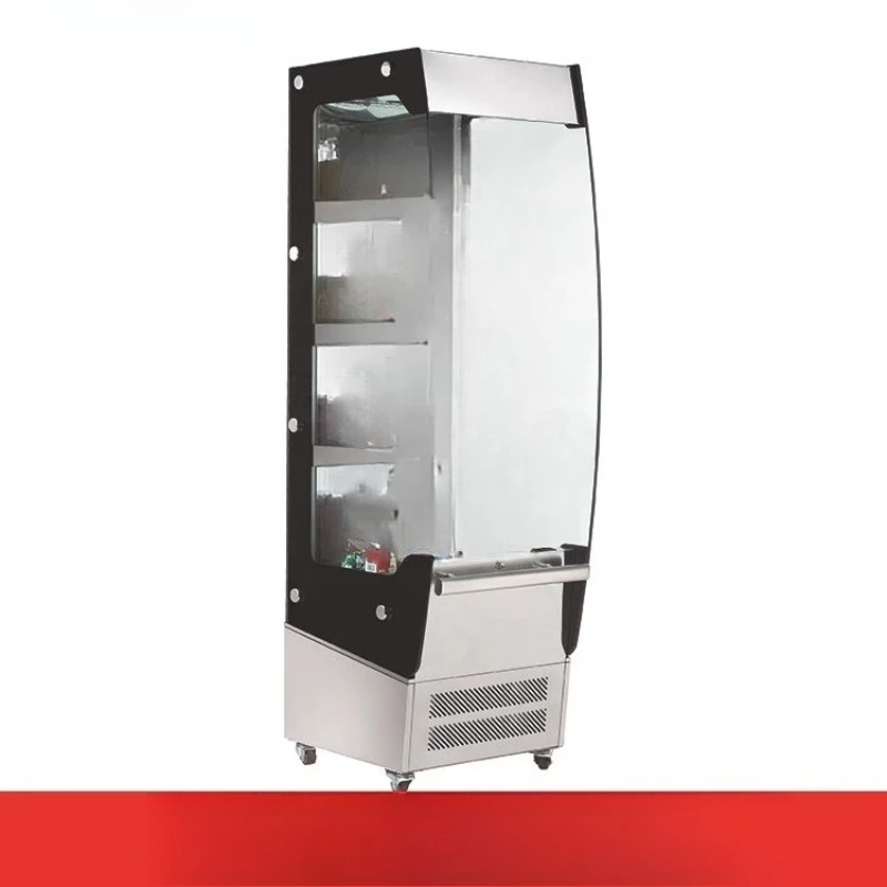 

air curtain freezer stainless steel shell vertical beverage preservation automatic refrigeration commercial display cabinet