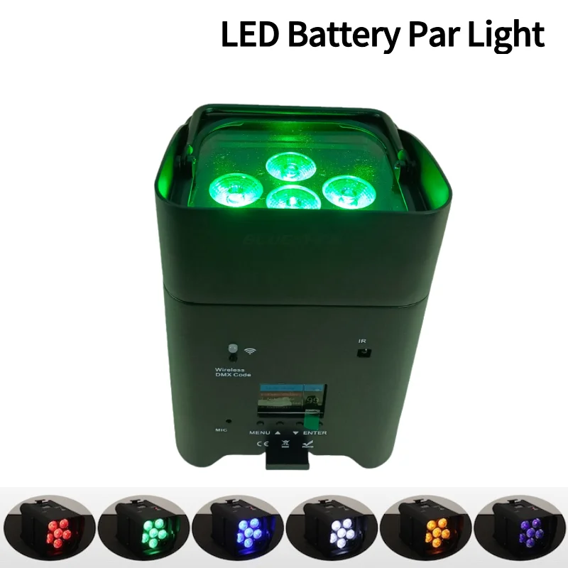 8pcs With Flightcase 6x18w RGBWAUV 6in1 LED Par Battery DMX Wifi Remote Led Wedding Uplight DJ Sound Stage Party Lights