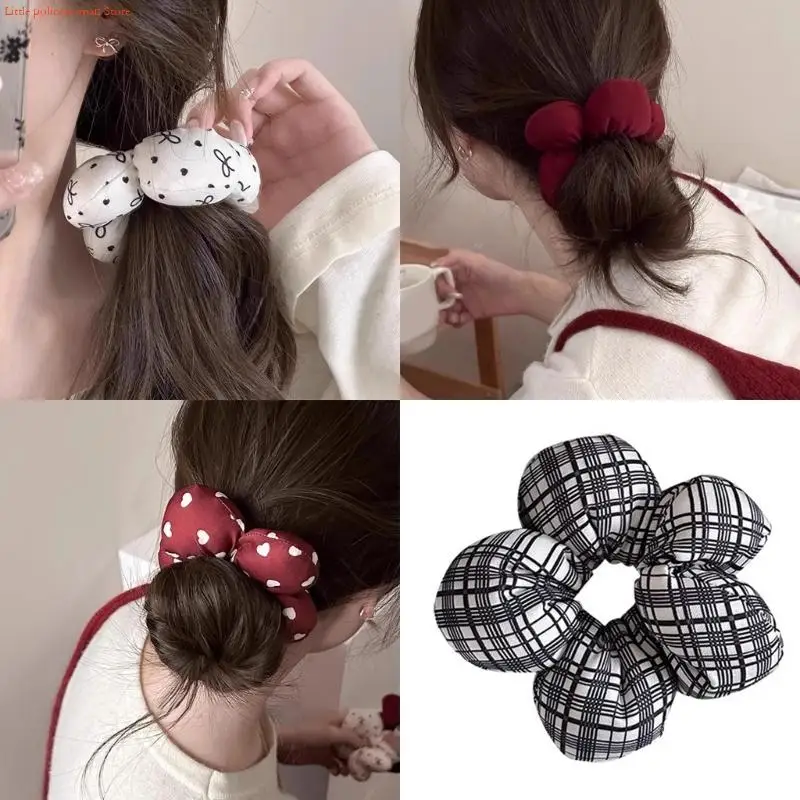 F92D Lovely Hair Scrunchy Women Hair Bun Hairpieces Hair Scrunchies Female Headdress Teenager Girl Hair Styling Tool