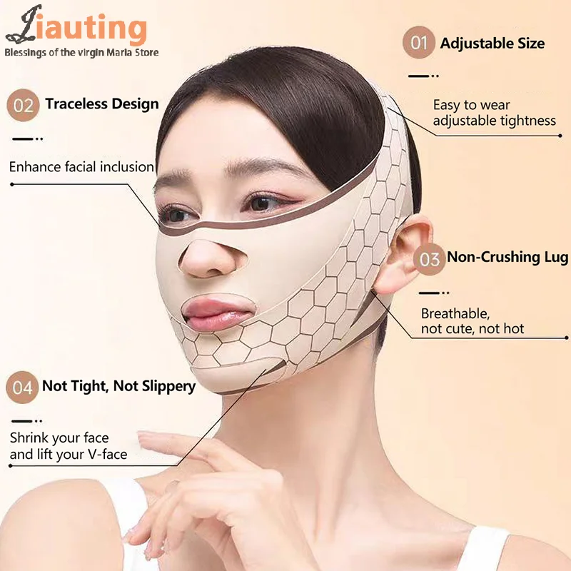 Breathable V Face Band Cheek Lift Up Face Thin Belt Reduce Double Chin V-Line Shaping Bandage Anti Wrinkle Face Bandage