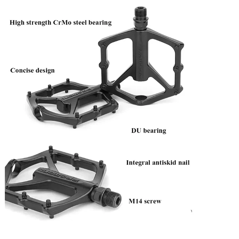 Bicycle Pedals Bearing R27 M29 MTB Road Bike Pedal Platform Ultralight DU Bearing Bicycle Flat Pedals MTB BMX Bicycle Parts