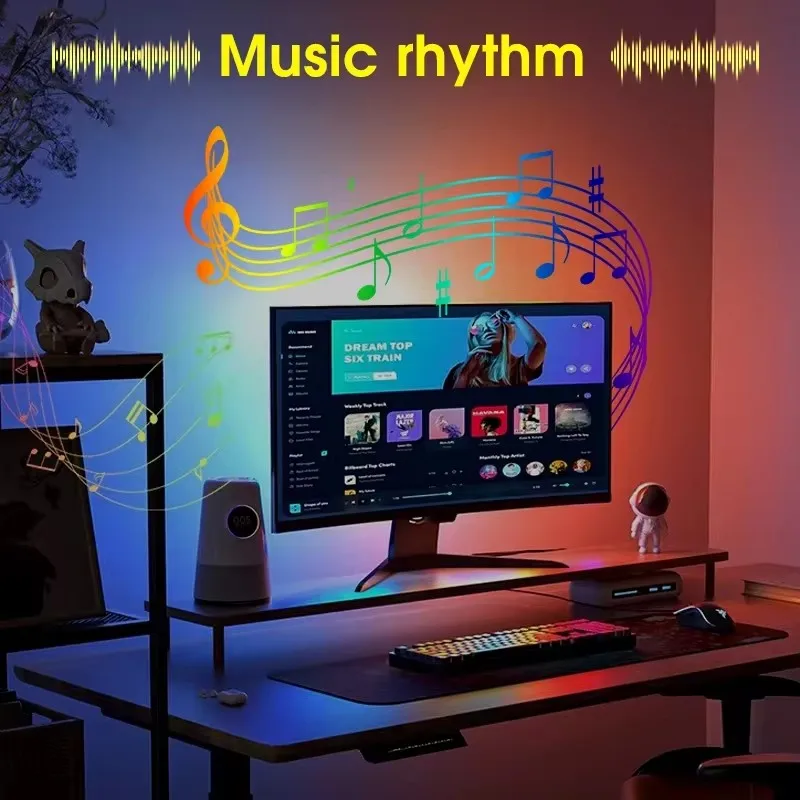 Smart Ambient TV Lighting PC Display Sync LED Strip Monitor Backlight DIY Party Atmosphere Light Ramadan Decor Lamp Game Holiday