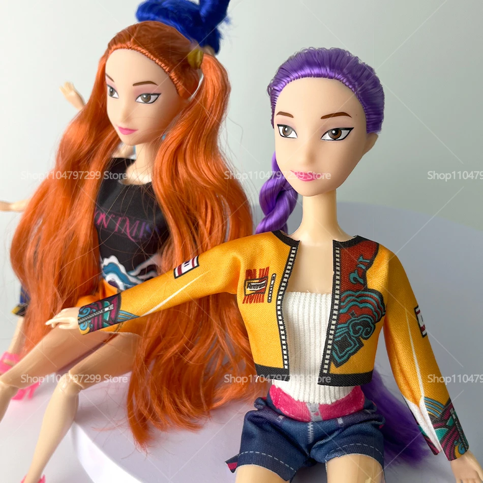 11 Zoll Kpop Demon Hunters Vinylfiguren Neue K-POP Demon Slayer Miniaturen Puppe Lumimila Zoey Desktop Ornament Dekoration Geschenke