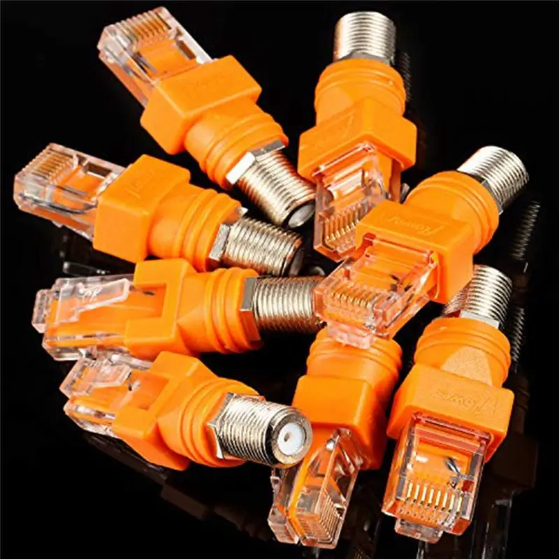 ABJS 8 шт. сетевая кристаллическая головка RJ45 к F головке BNC спираль RJ45 к разъему коаксиальный прямой разъем