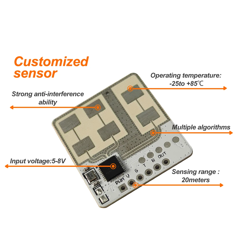 

Модуль радарного датчика миллиметровой волны, 30 шт., поддерживает обнаружение движения человека и позиционирование присутствия. Адаптируйтесь к различным сценарием