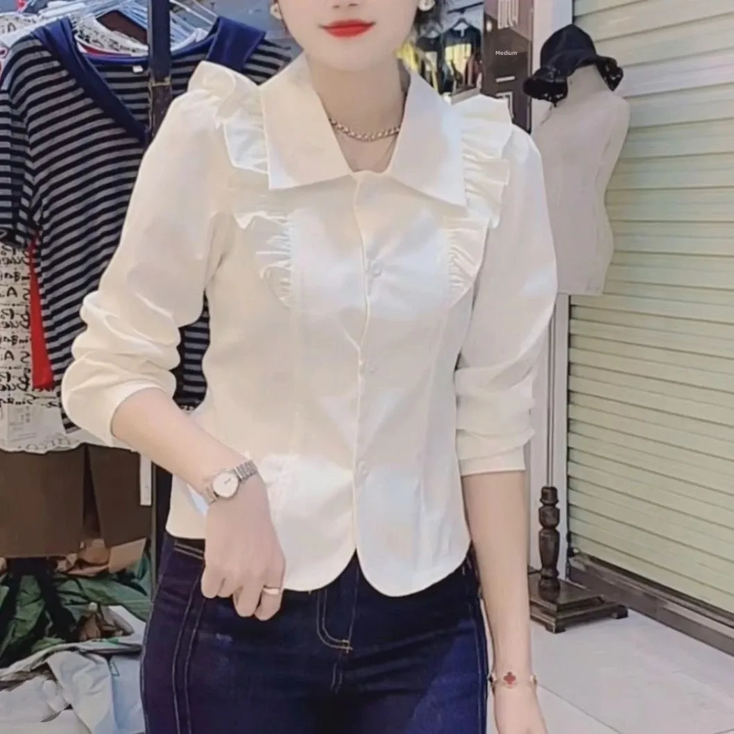 

Ретро-топ с рюшами и пэчворком, женский модный облегающий длинный топ из смесового полиэстера